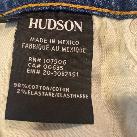 $245 NWT HUDSON STRETCH brand jean High rise ZOEEY FRAY Straight crop summer - Picture 10 of 10